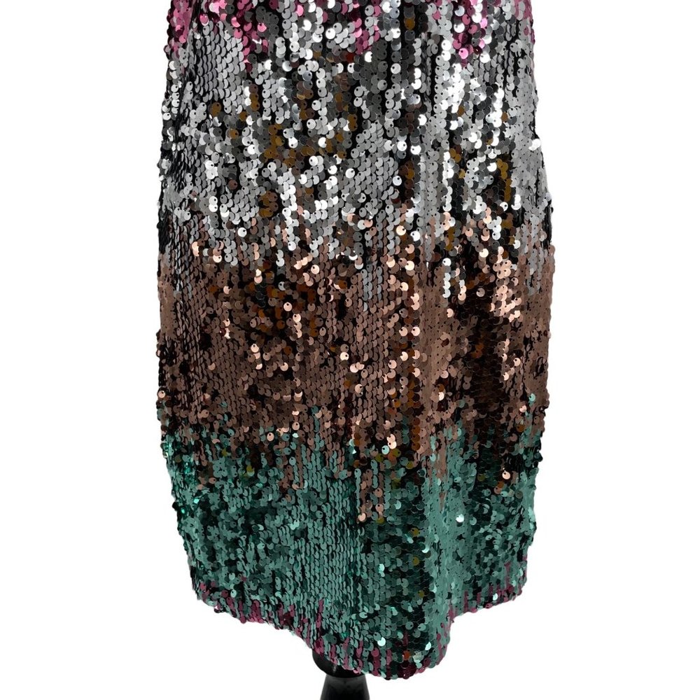 Express Size X-Small Multicolor Sequined Mini Dress Cocktail Party Bling Sparkly - Picture 3 of 7